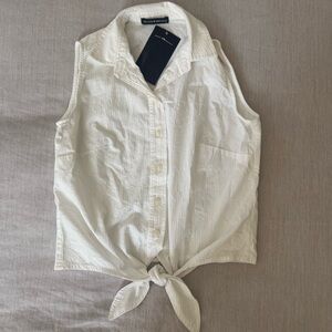 Brandy Melville White Blouse with Tie Knot